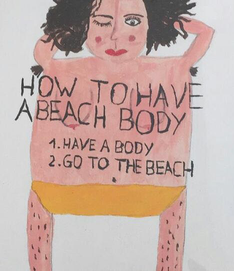 Beach body cartoon